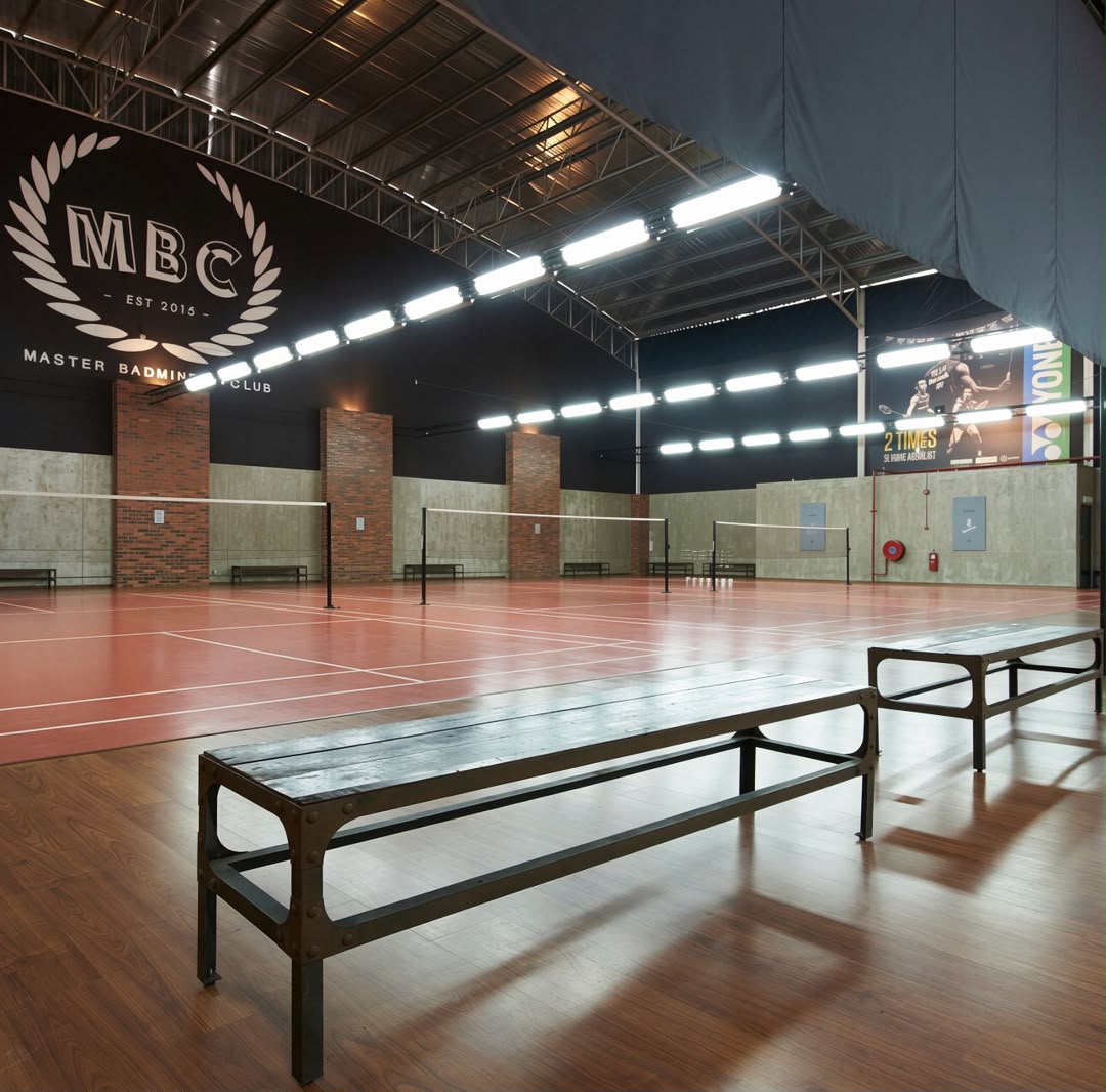Badminton courts inside the club